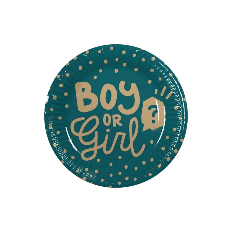 10 ASSIETTES BOY OR GIRL EN CARTON BIODEGRADABLE 23 CM 10 ASSIETTES BOY OR GIRL EN CARTON BIODEGRADABLE 23 CM