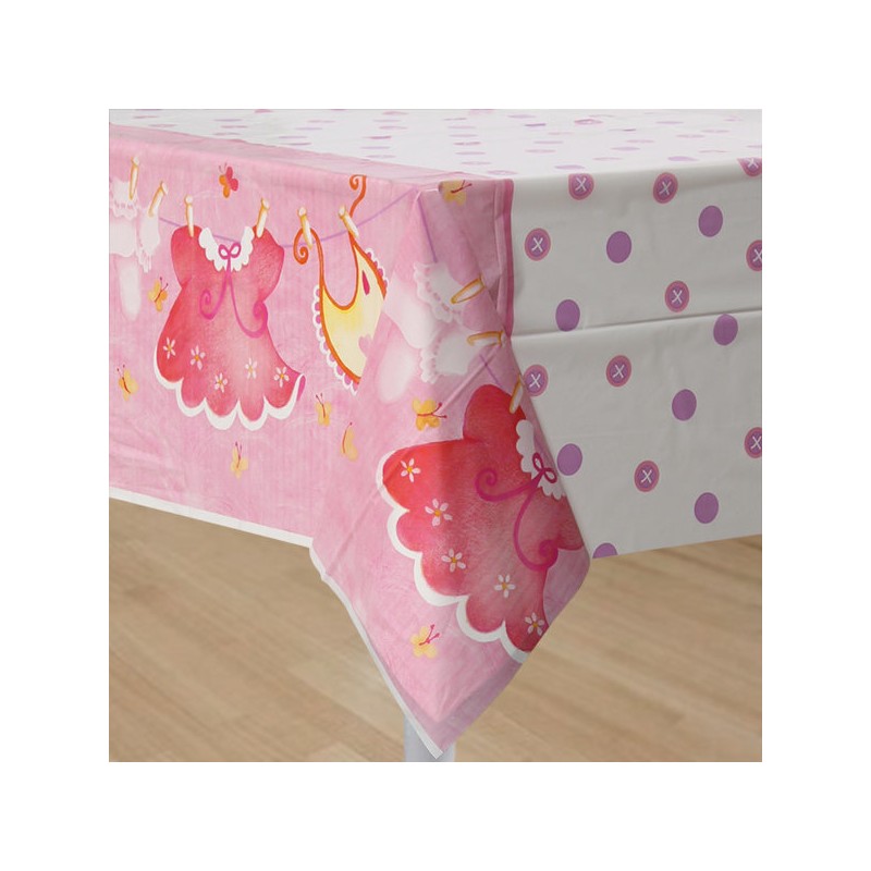 NAPPE PLASTIFIEE ROSE IT'S A GIRL 137 X 213 CM NAPPE PLASTIFIEE ROSE IT'S A GIRL 137 X 213 CM