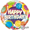 BALLON METALLIQUE HAPPY BIRTHDAY MULTICOLORE 46 CM