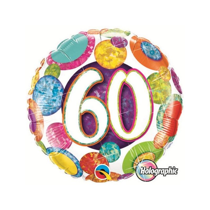 BALLON METALLIQUE ANNIVERSAIRE CHIFFRE 60 MULTICOLORE 46 CM BALLON METALLIQUE ANNIVERSAIRE CHIFFRE 60 MULTICOLORE 46 CM