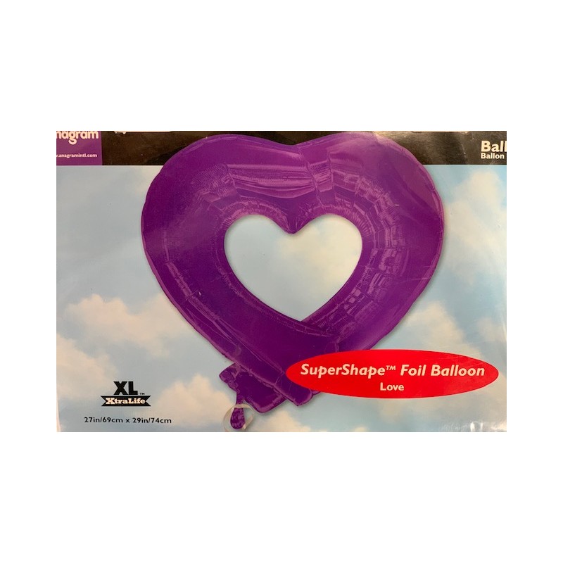 BALLON METALLIQUE COEUR VIOLET 69 X 74 CM BALLON METALLIQUE COEUR VIOLET 69 X 74 CM