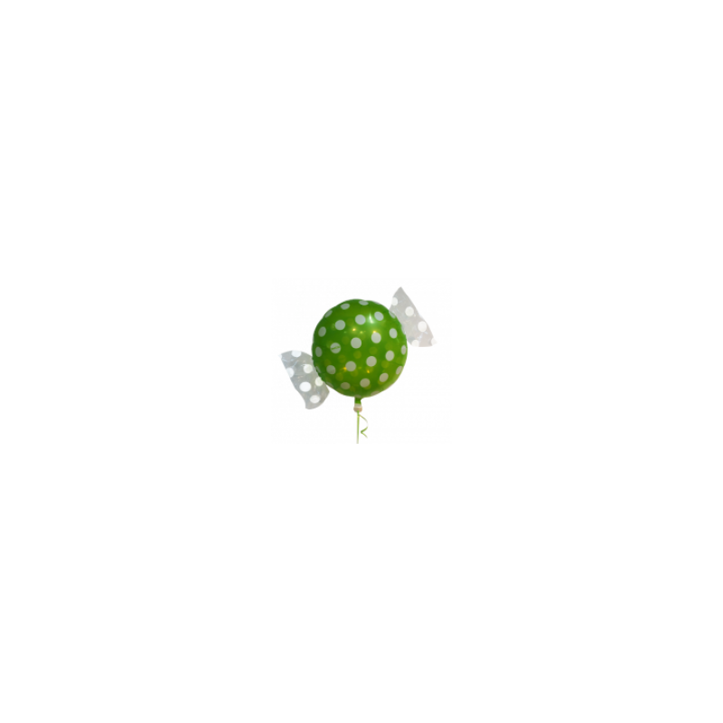 BALLON BONBON VERT POIS BLANC 43CM BALLON BONBON VERT POIS BLANC 43CM
