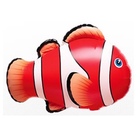 BALLON POISSON CLOWN TROPICAL ORANGE NEMO 16"