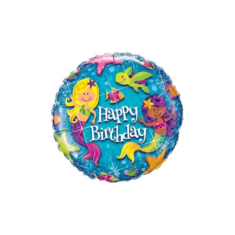 BALLON METALLIQUE ROND SIRENE HAPPY BIRTHDAY 46CM BALLON METALLIQUE ROND SIRENE HAPPY BIRTHDAY 46CM
