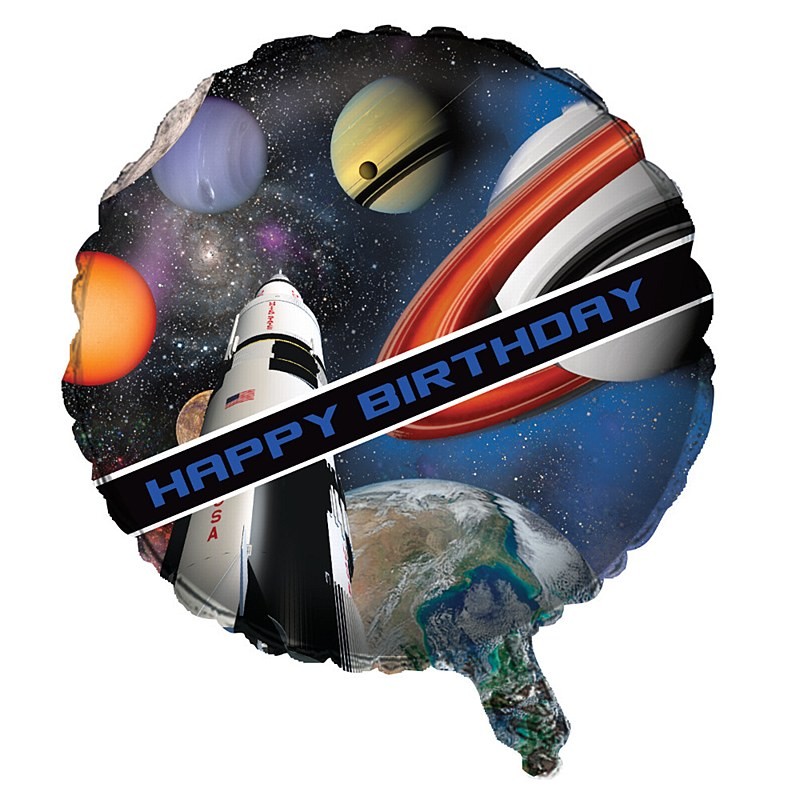 BALLON METALLIQUE ROND PLANETES DE L'ESPACE HAPPY BIRTHDAY BALLON METALLIQUE ROND PLANETES DE L'ESPACE HAPPY BIRTHDAY