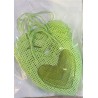 SAC COEUR EN PAILLE ET ORGANZA VERT 