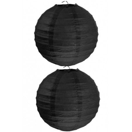 2 LANTERNES NOIR 20 CM 