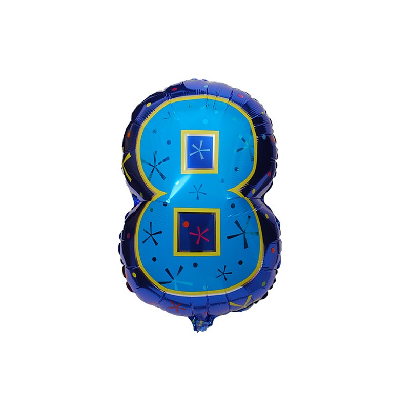 BALLON CHIFFRE MULTICOLORE JR.SHAPE CHIFFRE 8 45 CM BALLON CHIFFRE MULTICOLORE JR.SHAPE CHIFFRE 8 45 CM