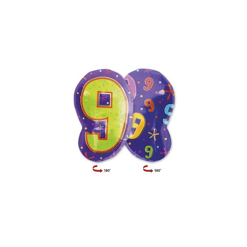 BALLON CHIFFRE MULTICOLORE JR.SHAPE CHIFFRE 9 45 CM BALLON CHIFFRE MULTICOLORE JR.SHAPE CHIFFRE 9 45 CM