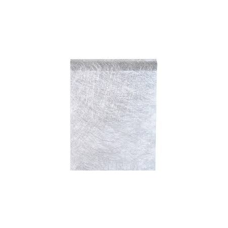 CHEMIN DE TABLE FANON METALLIQUE ARGENT