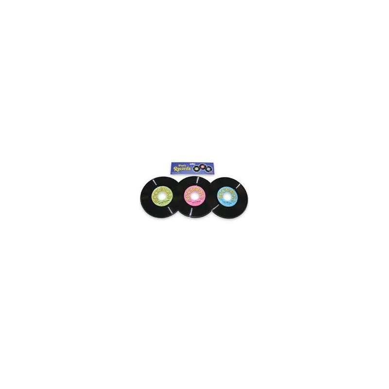 3 DECORS DISQUES PLASTIQUES 23 CM IMPRIMES 2 FACES