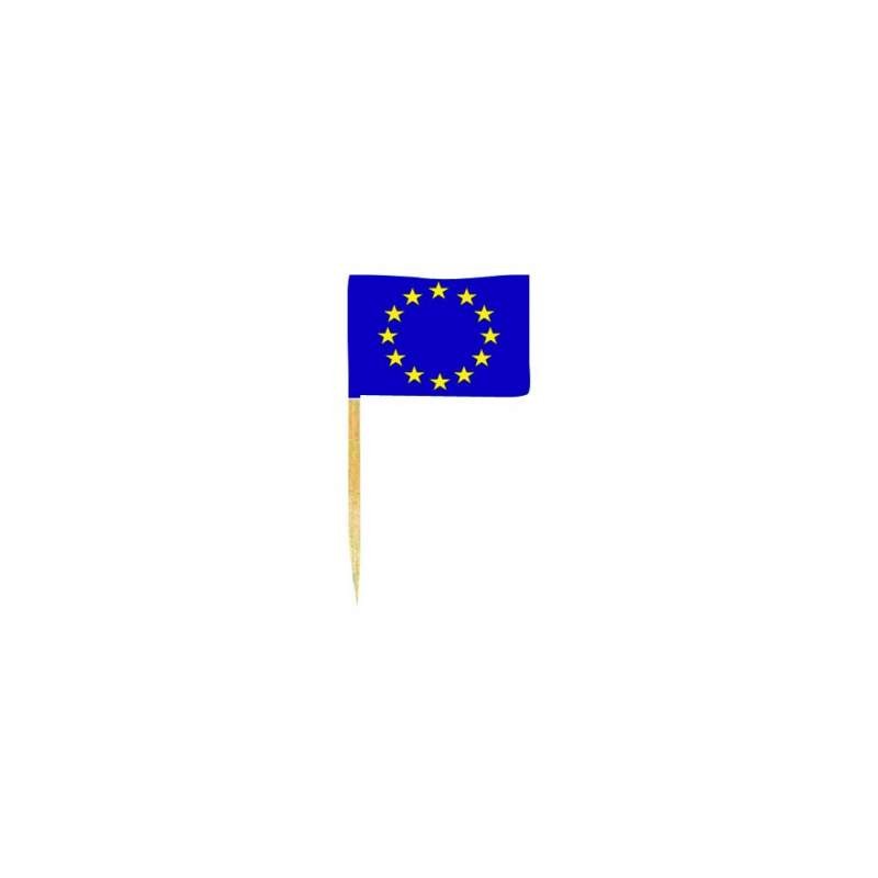 SACHET DE 50 MINI PIQUES  DRAPEAU EUROPE 