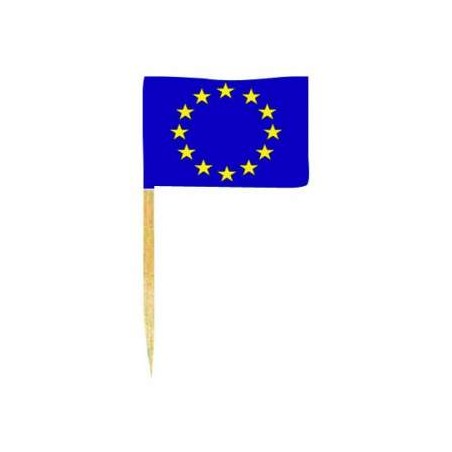 SACHET DE 50 MINI PIQUES  DRAPEAU EUROPE 