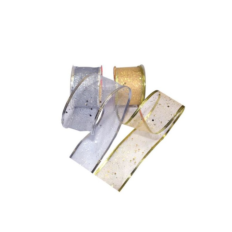 RUBAN LAITONNE ORGANZA PAILLETTE OR OU ARGENT RUBAN LAITONNE ORGANZA PAILLETTE OR OU ARGENT