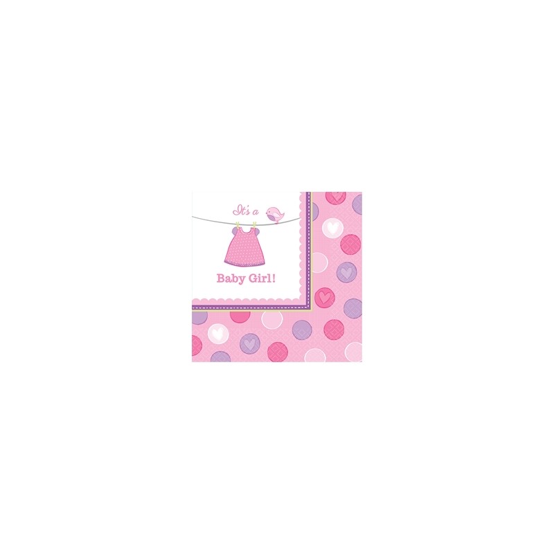 16 SERVIETTES BABY GIRL PETITS HABITS ROSE 33 X 33 CM 16 SERVIETTES BABY GIRL PETITS HABITS ROSE 33 X 33 CM
