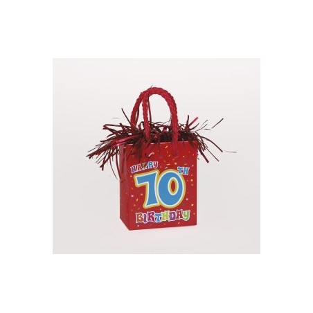 POIDS A BALLON SAC ROUGE 70 HAPPY BIRTHDAY