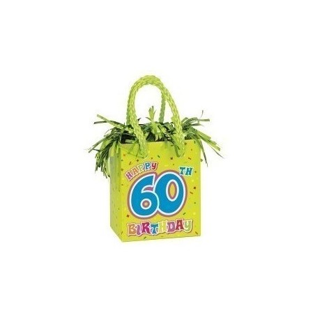 POIDS A BALLON SAC VERT 60 HAPPY BIRTHDAY