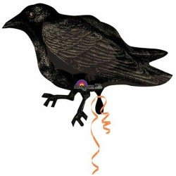 BALLON METALLIQUE CORBEAU NOIR 45 CM