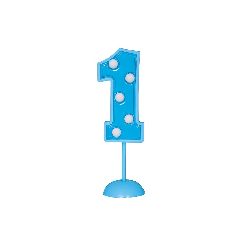 DECORATION LUMINEUSE CHIFFRE 1 BLEU DECORATION LUMINEUSE CHIFFRE 1 BLEU