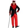 DEGUISEMENT DEMON VESTE-PANTALON ROUGE ET NOIR TAILLE XS-S