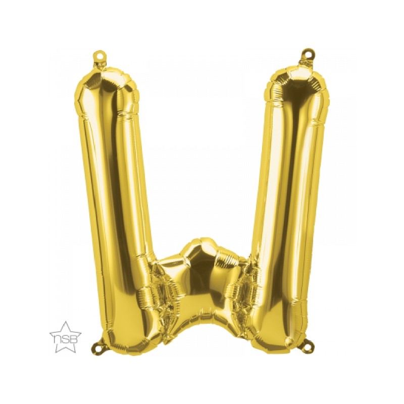 BALLON METALLIQUE LETTRE W OR 41 CM BALLON METALLIQUE LETTRE W OR 41 CM