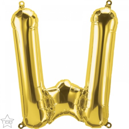 BALLON METALLIQUE LETTRE W OR 41 CM