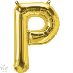 BALLON METALLIQUE LETTRE P OR 41 CM