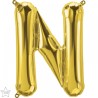 BALLON METALLIQUE LETTRE N OR 41 CM