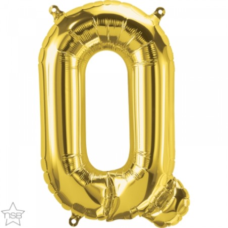 BALLON METALLIQUE LETTRE Q OR 41 CM