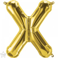 BALLON METALLIQUE LETTRE X OR 41 CM