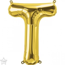 BALLON METALLIQUE LETTRE T OR 41 CM