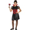 DEGUISEMENT ROBE COURTE GOTHIQUE NOIRE ET ROUGE TAILLE 5/6 ANS