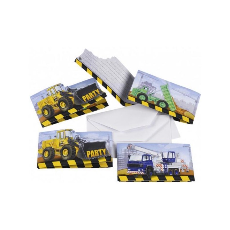 8 CARTES D'INVITATIONS ET ENVELOPPE CONSTRUCTION 8 CARTES D'INVITATIONS ET ENVELOPPE CONSTRUCTION