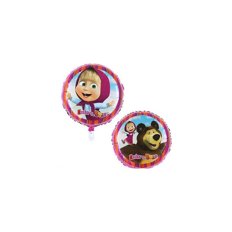 BALLON METALLIQUE ROND MASHA ET L'OURS 45 CM BALLON METALLIQUE ROND MASHA ET L'OURS 45 CM