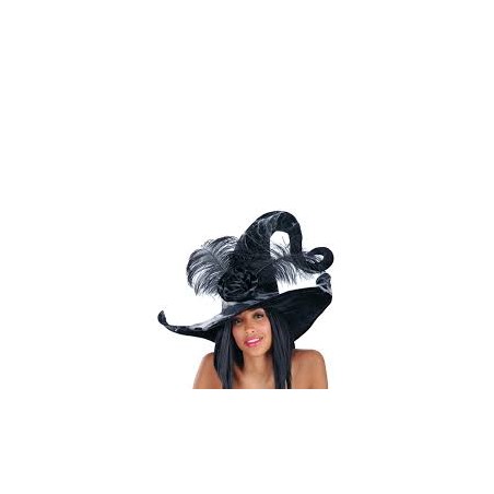 CHAPEAU SORCIERE NOIRE EN POINTE AVEC TOILE D ARAIGNEE