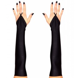 MITAINES OU GANTS AVEC PASSE DOIGT EN SATIN NOIR