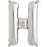 BALLON METALLIQUE LETTRE H ARGENT 86 CM