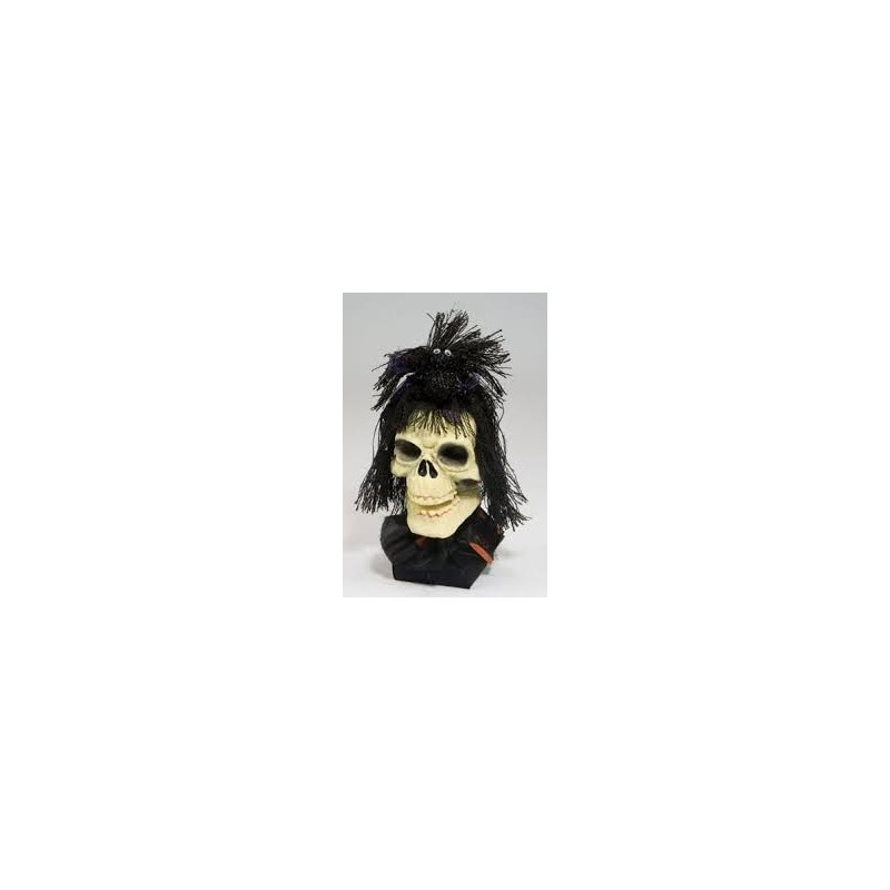 DECORATION HALLOWEEN TETE DE MORT AVEC NOEUD PAPILLON SON ET LUMIERE DECORATION HALLOWEEN TETE DE MORT AVEC NOEUD PAPILLON SON ET LUMIERE