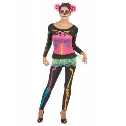 DEGUISEMENT SQUELETTE NEON TAILLE XS