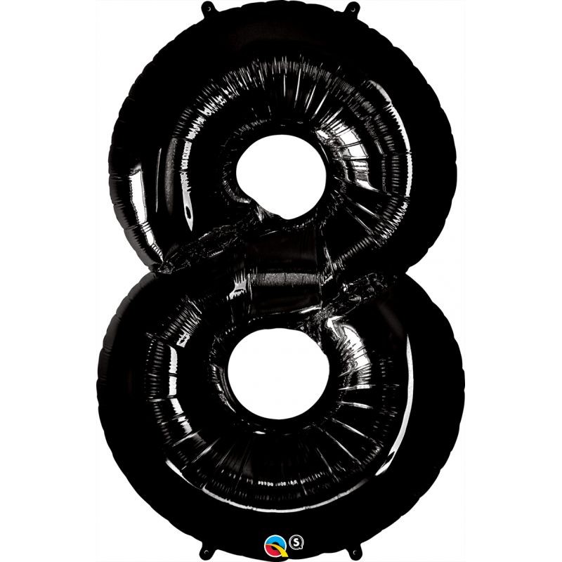 BALLON METALLIQUE CHIFFRE 8 NOIR 86 CM BALLON METALLIQUE CHIFFRE 8 NOIR 86 CM