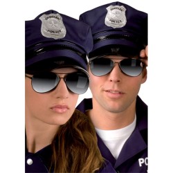 LUNETTES NOIRES  POLICIER AVIATEUR VERRES MIRROIRS