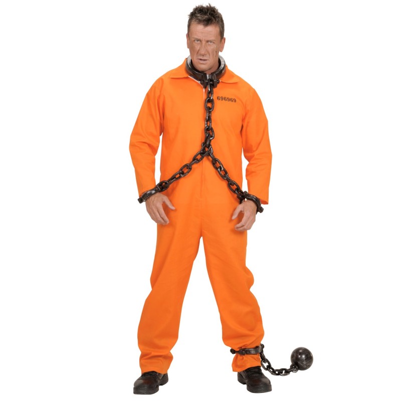 DEGUISEMENT PRISONNIER DETENU ORANGE TAILLE L DEGUISEMENT PRISONNIER DETENU ORANGE TAILLE L
