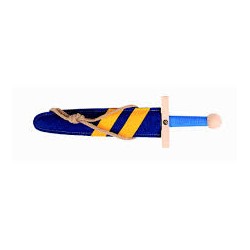 EPEE EN BOIS ET FOURREAU LANCELOT BLEU 42 CM