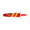 EPEE EN BOIS ET FOURREAU LANCELOT ROUGE 42 CM