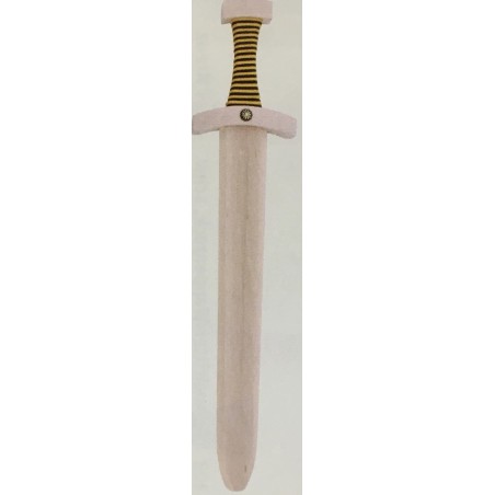 EPEE DE CHEVALIER NORMANDE EN BOIS NOIR ET JAUNE 48 CM AVEC SILLON