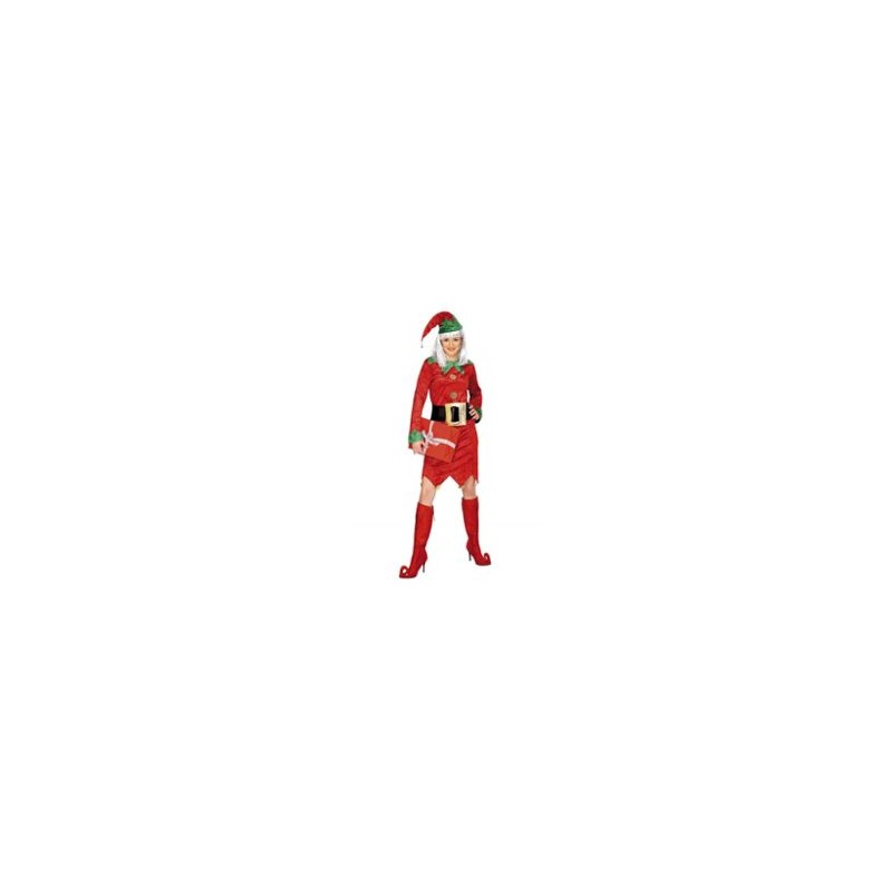 DEGUISEMENT LUTIN FEMME VELOUR ROUGE TAILLE M