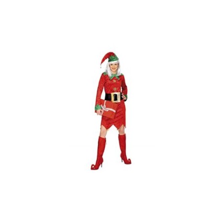 DEGUISEMENT LUTIN FEMME VELOUR ROUGE TAILLE M