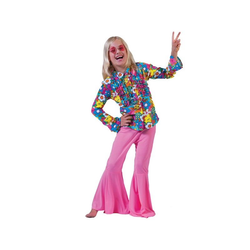 DEGUISEMENT CHEMISE FLEURIE HIPPIE  ENFANT 164 CM