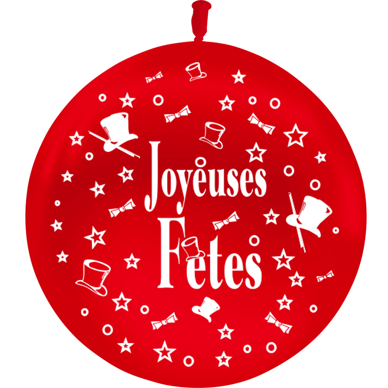 BALLON LATEX JOYEUSES FETES 3' METAL ROUGE BALLON LATEX JOYEUSES FETES 3' METAL ROUGE