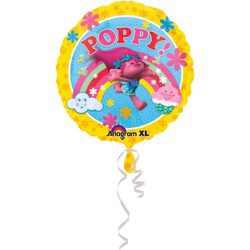 BALLON METALLIQUE ROND TROLLS POPPY 43 CM BALLON METALLIQUE ROND TROLLS POPPY 43 CM